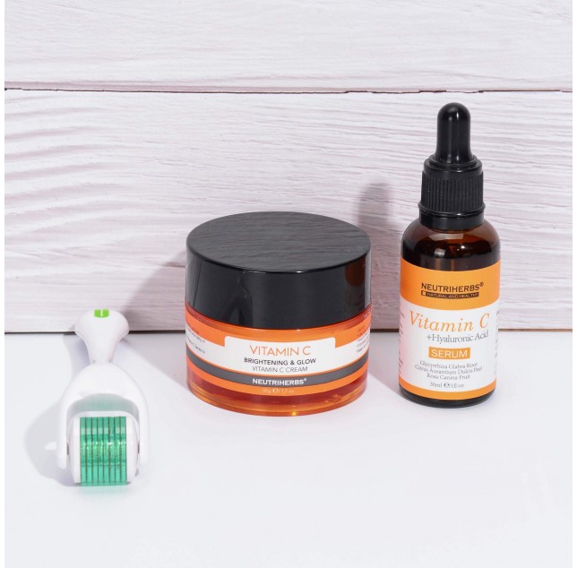 Vitamin C Duo And Derma Roller To Even Skin Color
